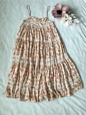 The Great. Serenade Dress in Pale Pink Kerchief Rose Print Large
